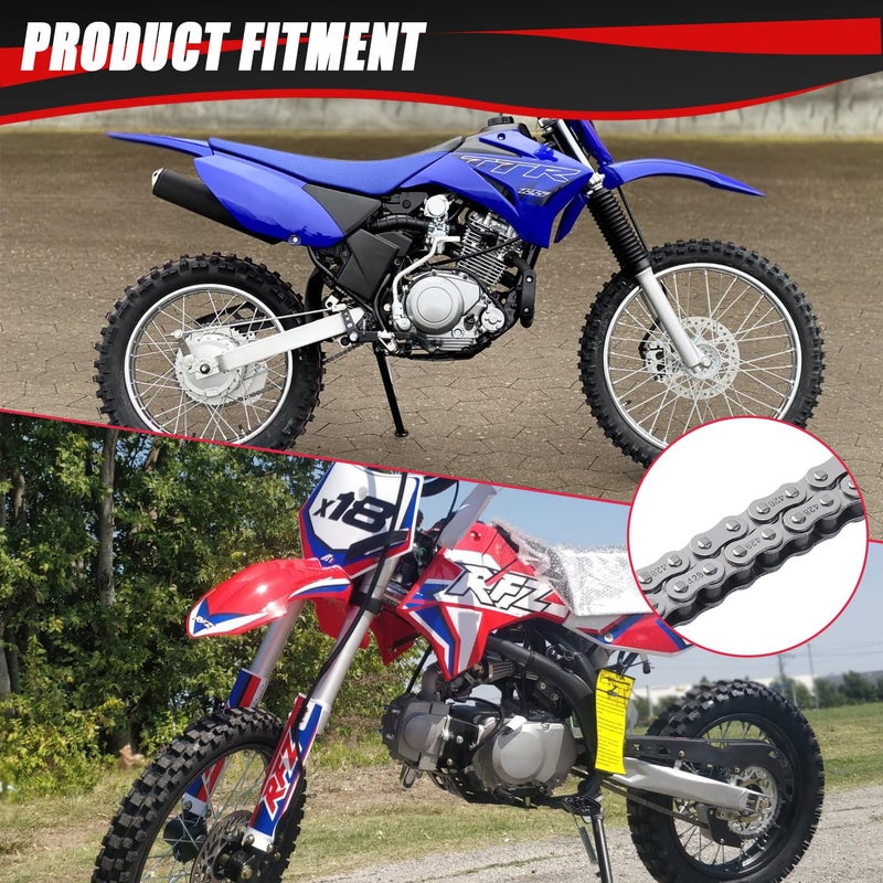 KAMIER 428 Drive Chain 116 Links with Chain Breaker Tool for 110cc 125cc TTR125 YZ85 CB125 Apollo RFZ DB-X18 DB-X19 Suzuki JR80 RM85 TaoTao Chinese Pit Dirt Bike 4 Wheeler ATV Quad Heavy Duty Parts - Image 4
